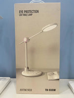 LED Desk Lamp with Wireless Charger, Eye-Caring Table Lamp, Stepless Dimming Modes, 5 Color Modes, Adjustable Swing Arm, Auto-Off Timer, RGB Ambience Night Light, for Home Office & Reading